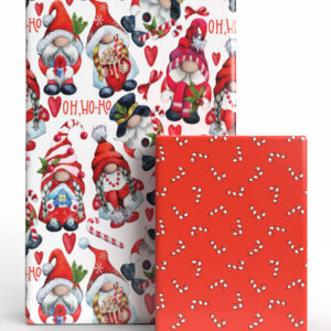 Merry Little Gnomes JUMBO Reversible Gift Wrap