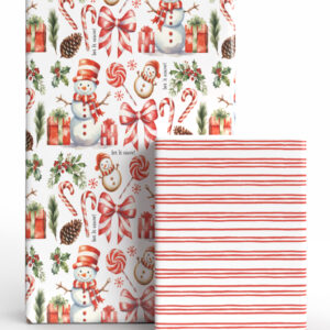 Peppermint Parade JUMBO Reversible Roll Gift Wrap